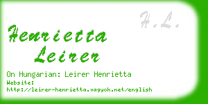 henrietta leirer business card